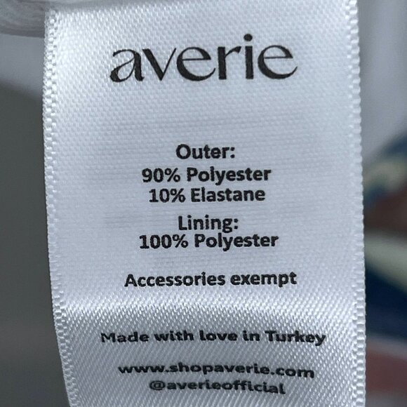 Averie NWT Thea Off Shoulder Blue Abstract Print Cap Sleeve V-Neck Sheath Dress - Picture 14 of 15